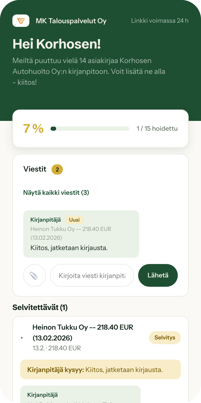 Asiakasportaali mobiilissa